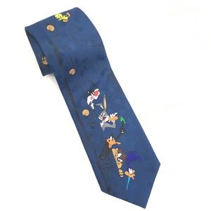 Vintage Looney Tunes Necktie 56"L / 4"W Blue